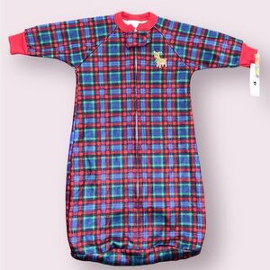 Carter's Baby Vintage Holiday Christmas Plaid Reindeer Sleep Sack‎ Up To 21lbs